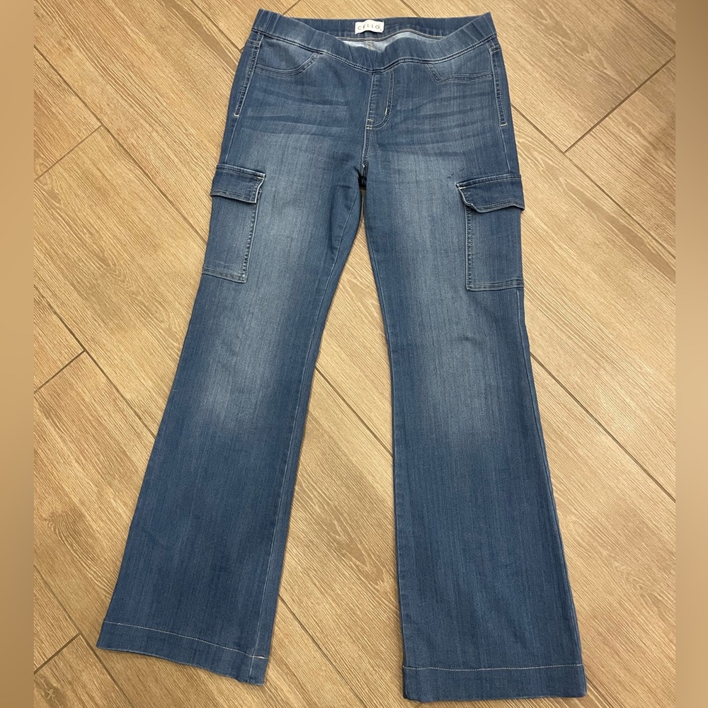 Cello Light Blue Denim Cargo Pants